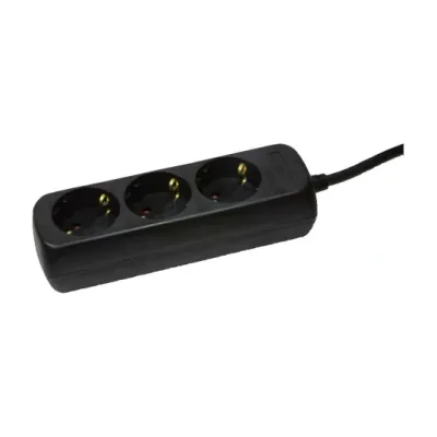 LogiLink LPS205B, 1.4 m, Type F, Black, TÜV & GS, 3 AC outlet(s), 250 V
