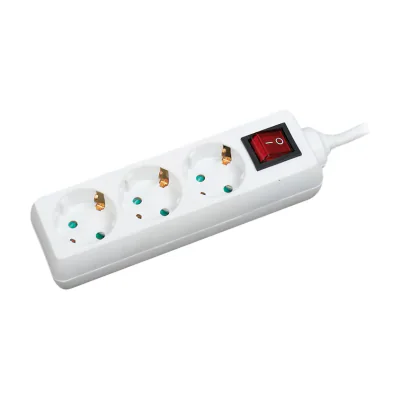 LogiLink LPS206, 1.4 m, Type F, IP20, White, 3 AC outlet(s), 250 V