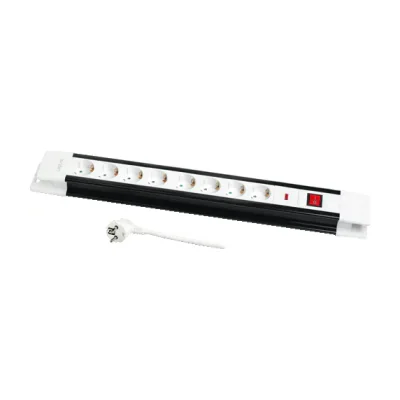 LogiLink LPS207, 3 m, Type F, Black, White, Plastic, 8 AC outlet(s), 250 V