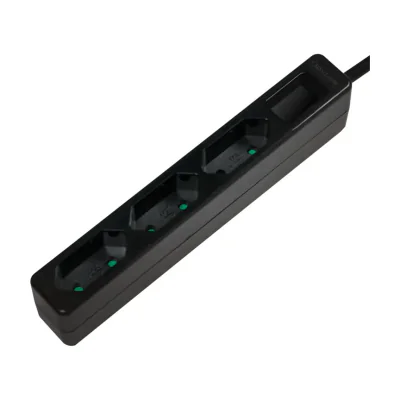 LogiLink LPS229B, 1.5 m, Indoor, Type C, IP20, Black, 3 AC outlet(s)