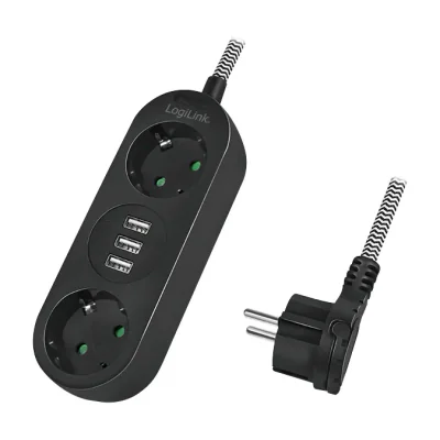 LogiLink LPS262U, 1.5 m, Indoor, IP20, 1.5 mm², Black, CE