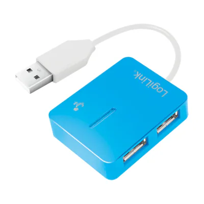 LogiLink UA0136, USB 2.0 Type-A, USB 2.0 Type-A, 480 Mbit/s, Blue, Round cable, Windows 98SE/ME/200/XP/Vista/2003/7