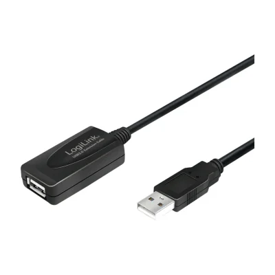 LogiLink UA0143, USB Type-A, USB Type-A, Male/Female, 10 m, Black