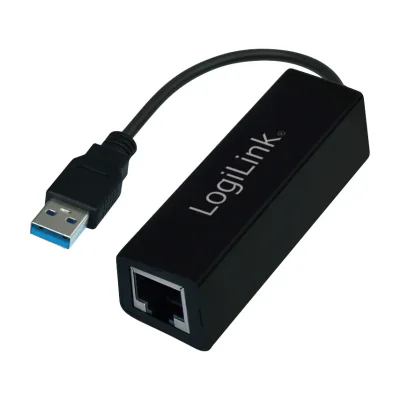 LogiLink UA0184A, Wired, USB, Ethernet, 1000 Mbit/s, Black