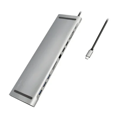 LogiLink UA0373, Wired, USB 3.2 Gen 1 (3.1 Gen 1) Type-C, 100 W, 3.5 mm, 10,100,1000 Mbit/s, Aluminium