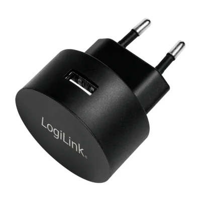 LogiLink USB socket adapter, 1x USB-port for Fast Charging, 10.5W, Indoor, AC, 5 V, Black