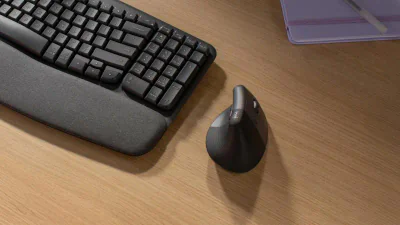 Logitech 910-006473. Form factor: Right-hand, Vertical design. Movement detection technology: Optical, Device interface: RF Wireless  + Bluetooth, Movement resolution: 4000 DPI, Buttons type: Pressed buttons, Buttons quantity: 4, Scroll type: Wheel. 