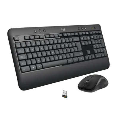 Logitech 920-008685. Keyboard form factor: Full-size (100%). Keyboard style: Straight. Connectivity technology: Wireless, Device interface: RF Wireless, Keyboard key switch: Membrane, Keyboard layout: QWERTY. Wrist rest. Recommended usage: Universal.