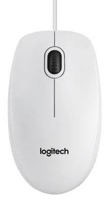 LOGITECH B100 Mouse right and left-handed optical 3 buttons wired USB white