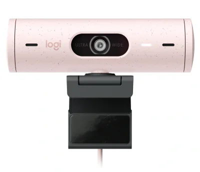Logitech Brio 500 Full HD 1080p webcam w light correction, auto-framing, & Show Mode - Rose