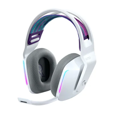LOGITECH G G733 LIGHTSPEED Wireless RGB Gaming Headset Headset full size 2.4 GHz wireless white