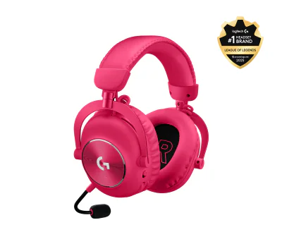 LOGITECH G Pro X 2 Headset full size Bluetooth / LIGHTSPEED wireless wired 3.5 mm jack noise isolating magenta