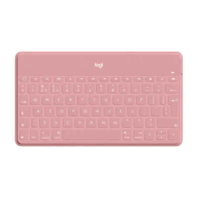 Logitech Keys-to-go Ultra-light, Ultra-Portable Bluetooth Keyboard for iPhone, iPad, Apple TV and Mac - BlushPink - UK