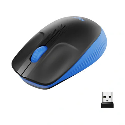 LOGITECH M190 Mouse optical 3 buttons wireless USB wireless receiver blue