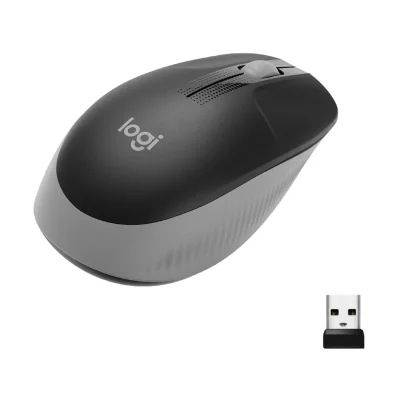 LOGITECH M190 Mouse optical 3 buttons wireless USB wireless receiver mid grey