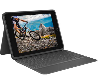 Logitech Rugged Folio Ultra-protective keyboard case with Smart Connector for iPad (7th, 8th and 9th gen) - Graphite - UK