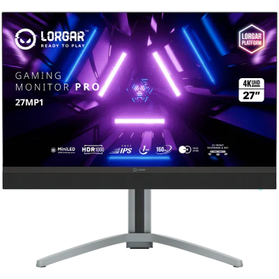 LORGAR 27MP1, UHD MiniLED Gaming Monitor Pro, 27 (3840*2160) fast IPS flat monitor, black/milky grey "LRG-27MP1U160-GY"
