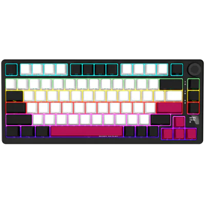LORGAR KBP7075W, Wireless 75% Mechanical Gaming Keyboard Pro, Black/red, EN layout "LRG-KBP7075W-BK-US"