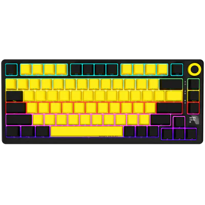 LORGAR KBP7075W, Wireless 75% Mechanical Gaming Keyboard Pro, Black/yellow, EN layout "LRG-KBP7075W-YL-US"