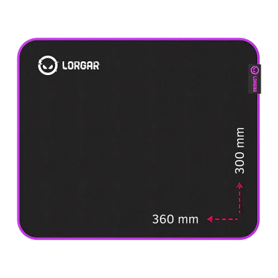 Lorgar Main 313, Gaming mouse pad, High-speed surface, Purple anti-slip rubber base, size: 360mm x 300mm x 3mm, weight 0.195kg "LRG-GMP313"