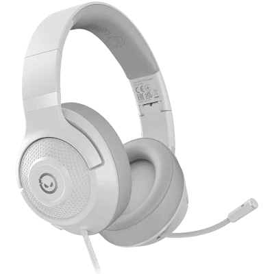 LORGAR Noah 101, Gaming headset with microphone, 3.5mm jack connection, cable length 2m, foldable design, PU leather ear pads, size: 185*195*80mm, 0.245kg, white "LRG-GHS101W"