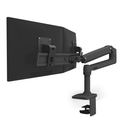 LX DESK DUAL DIRECT ARM/25IN MIS-D 10Y W MATTE BLACK