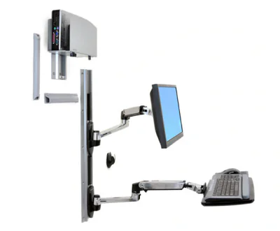 LX WALLMOUNT SYSTEM W/CPU HOLD/MED SILV CPU HOLD 32IN 2.3-11KG