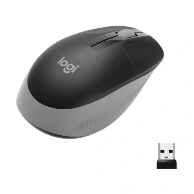 LOGITECH M190 Mouse optical 3 buttons wireless USB wireless receiver mid grey
