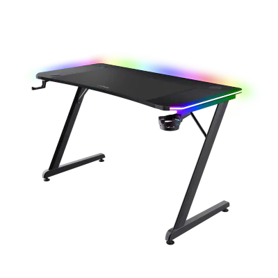 Masa gaming Trust GXT 710 Luminus Pro, iluminare RGB, greutate maxima suportata 150 kg, negru