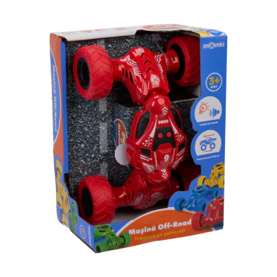 MASINA OFF-ROAD CU LUMINI SI SUNETE, MOMKI, ROSU
