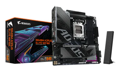 Placa de baza Gigabyte B840M AORUS ELITE WIFI6E, Socket AM5, DDR5, Micro-ATX