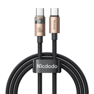 Mcdodo Cablu Type-C la Type-C Fast Charging, 100W, LED, 1.2m, Desert Gold