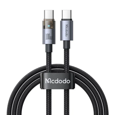 Mcdodo Cablu Type-C la Type-C Fast Charging, 100W, LED, 1.2m, Negru