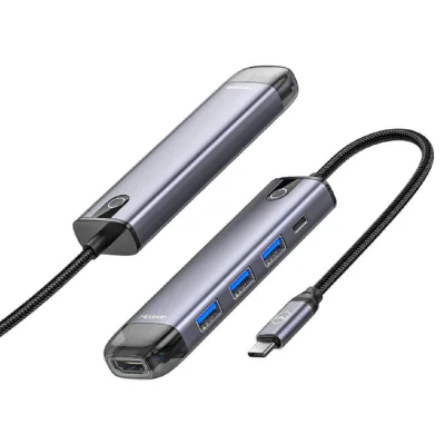 Mcdodo Multihub 5 in 1 Type-C Grey (USB 3.0 x 3 + HDMI + PD)