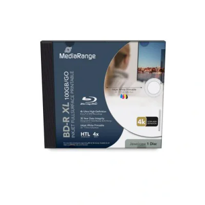 MediaRange BD-R XL 100GB, 4x speed inkjet fullsurface, jewelcase 1PC "MR520"