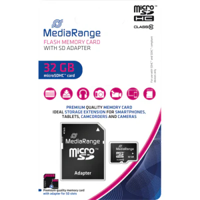 MediaRange Micro SDHC 32GB Class 10 with SD adapter "MR959"