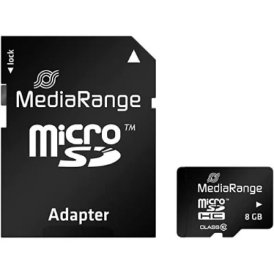 MediaRange Micro SDHC 8GB Class 10 with SD adapter, "MR957"