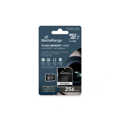 MediaRange Micro SDXC 256GB UHS-1 Class 10 with SD adapter "MR946"