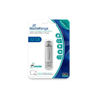 MediaRange USB 3.1 combo flash drive, w/USB Type-C, 32GB "MR936"