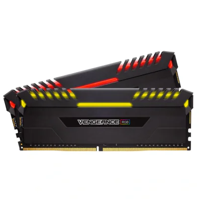 Memorie DDR Corsair DDR4 16 GB, frecventa 2666 MHz, 8 GB x 2 module, radiator, iluminare RGB, "CMW16GX4M2A2666C16"