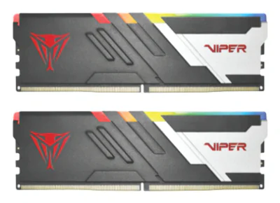 Memorie DDR PATRIOT - gaming DDR5 64GB, frecventa 6000MHz, latenta CL30, 32GB x 2 module, radiator negru, iluminare RGB, VIPER VENOM RGB "PVVR564G600C30