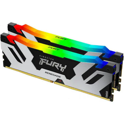 Memorie RAM Kingston DDR5 32GB 6400Mhz CL32 1.4V Dual Channel Kit Fury Renegade Silver/Black RGB XMP