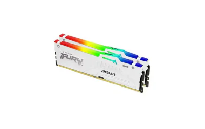 Memorie RAM Kingston FURY Beast White RGB EXPO, 64GB DDR5, 6000MHz, CL36