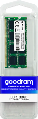 Memorie RAM Notebook Goodram GR1600S3V64L11S/4G, 4GB, DDR3, 1600MHz, CL11