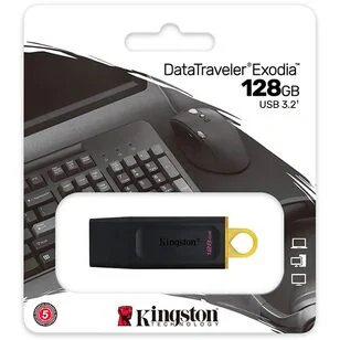 Memorie USB 3.2 / 3.1 / 3.0 / 2.0 Kingston, 128GB, DataTraveler, Black "PD KGT USB 128GB-BK"