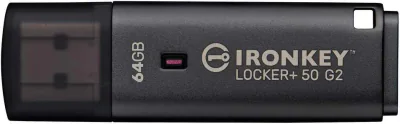 Memorie USB Flash Drive Kingston 64GB IronKey Locker+ 50 G2