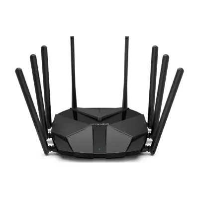 Mercusys MR90X Dual-Band WiFi 6 Router (AX6000), Standarde wireless: Wi-Fi 802.11ax/ac/a/b/g/n , Viteza wireless:  4804 Mbps (5 GHz) + 1148 Mbps (2.4 GHz), Interfata:  1× Port WAN/LAN de 2.5 Gbps + 1× Port WAN/LAN Gigabit + 2× Porturi LAN Gigabit LAN