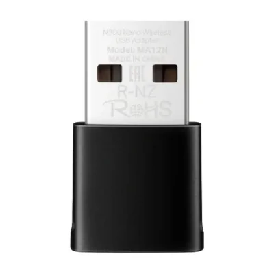 Mercusys N300 Wireless Nano USB Adapter, IEEE 802.11 b/g/n, 300 Mbps on 2.4 GHz, WPA/PSK, WPA2-PSK, WPA3-SAE