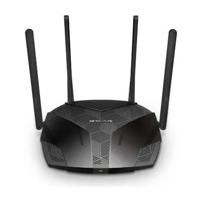 Mercusys Router, AX3000, MU-MIMO, Dual-Band, WPA3, Standarde wireless: Wi-Fi 802.11ax/ac/a/b/g/n, Rata semnal: 2402 Mbps (5 GHz) + 574 Mbps (2.4 GHz), Securitate Wireless:  WEP, WPA / WPA2-Personal, WPA2 / WPA3-Personal, Interfață: 1× Port WAN Gigabi