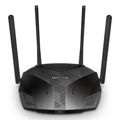 Mercusys Router, AX3000, MU-MIMO, Dual-Band, WPA3, Standarde wireless: Wi-Fi 802.11ax/ac/a/b/g/n, Rata semnal: 2402 Mbps (5 GHz) + 574 Mbps (2.4 GHz), Securitate Wireless:  WEP, WPA / WPA2-Personal, WPA2 / WPA3-Personal, Interfață: 1× Port WAN Gigabi